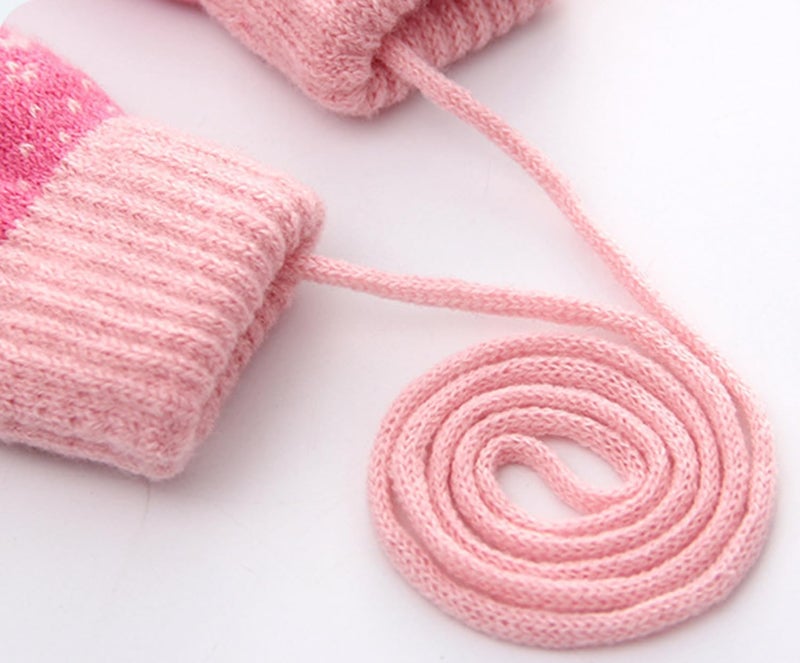 Eohak Winter Warm Knit Mittens for Girls Boys Wool Fleece Lined Mittens for 3-5 Years - Image 5